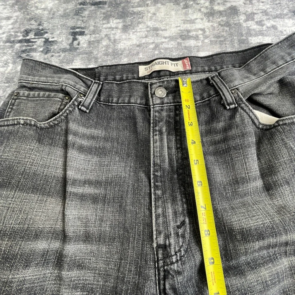 Levi's Mens 36x30 505 Straight Fit Jeans Faded Black Denim Casual Classic